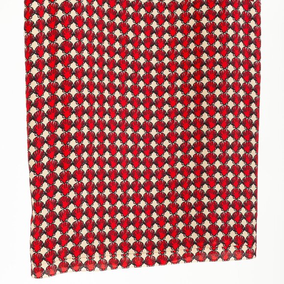 Marni Red Silk-Crepe Seashell-Print Collared Shift Dress - Picture 6 of 12